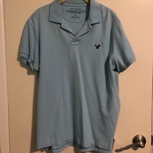 American Eagle Men’s Polo Shirt Baby Blue Large